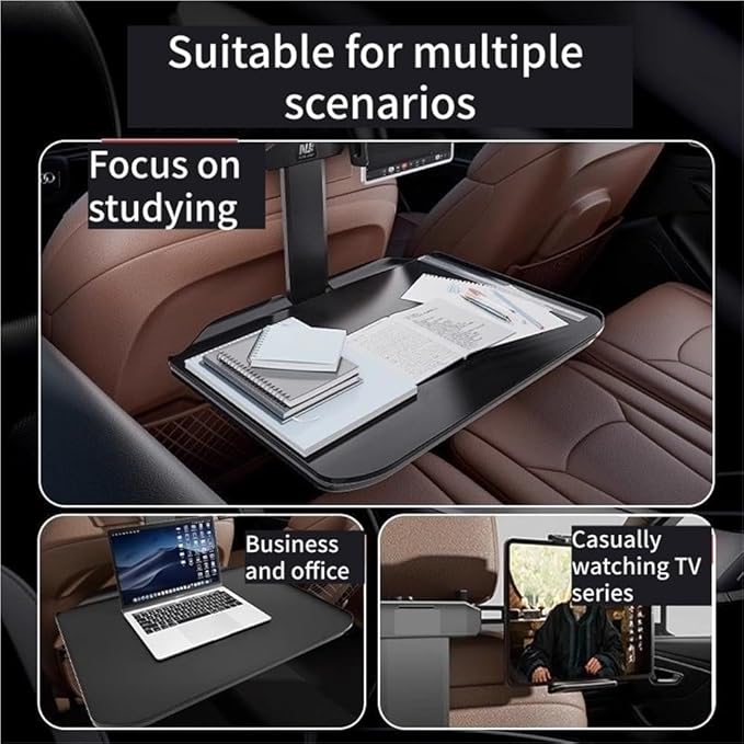 KDENMX Folding Car Back Seat Table with Phone Holder, Multi-Functional Car Seat Tray for Eating, Work, Study, Road Trip Essentials