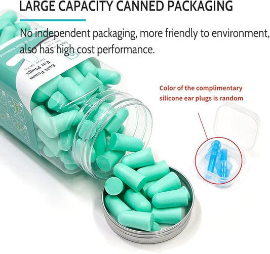 LYSIAN Ultra Soft Foam Earplugs for Sleep - 38dB Noise Cancelling Ear Plugs Perfect for Work, Travel & Shooting. Soundproof & Noise Reduction - 60 Pairs Value Pack (Water Blue)