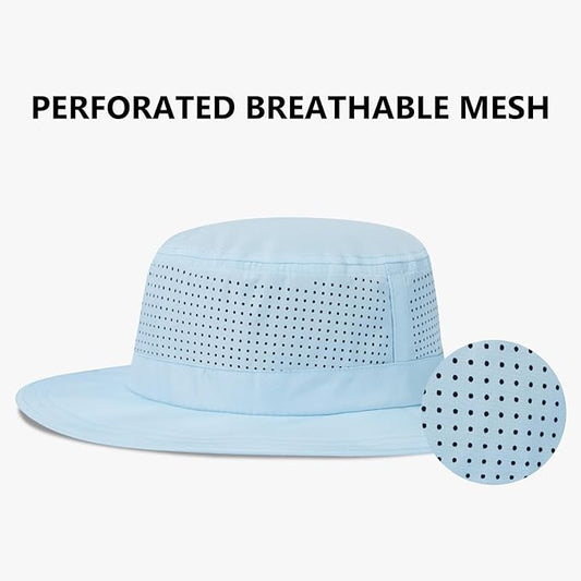 UPF 50+ Bucket Sun Hat with Laser Perforated Mesh Cooling Adjustable Breathable Lightweight for Outdoor Men Women