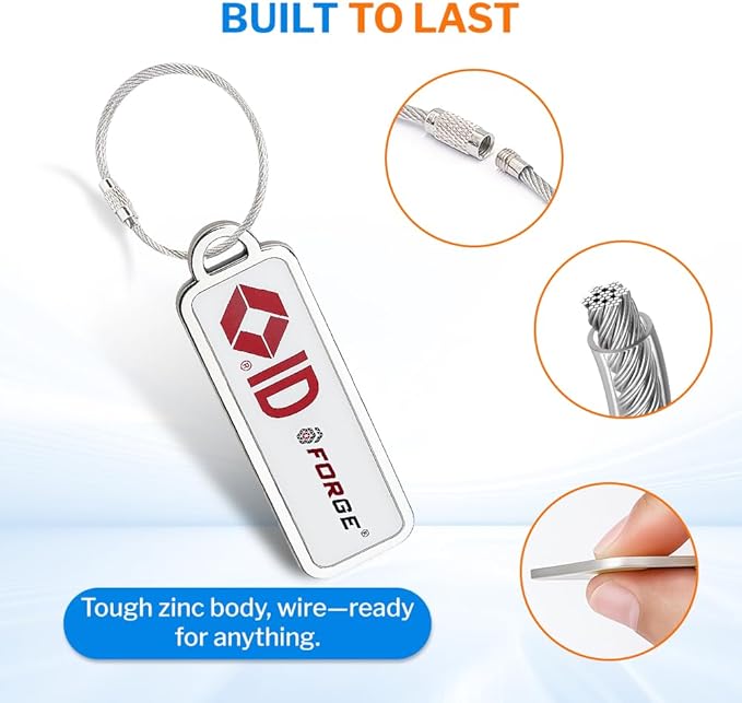 Forge Lost and Found Luggage Tags, Global Luggage Tracking Tag, WorldTracer Compatible, Travel Sentry Powered Baggage ID System for Luggage, Bags, Suitcases, and More (Whit 2 PK Small)