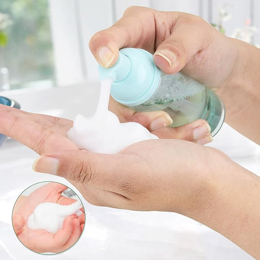 2oz Foam Bottle (3PCS) Empty Foaming Pump Dispenser for Hand Soap, Lash Cleanser, Shampoo to Travel (60ml, Green)