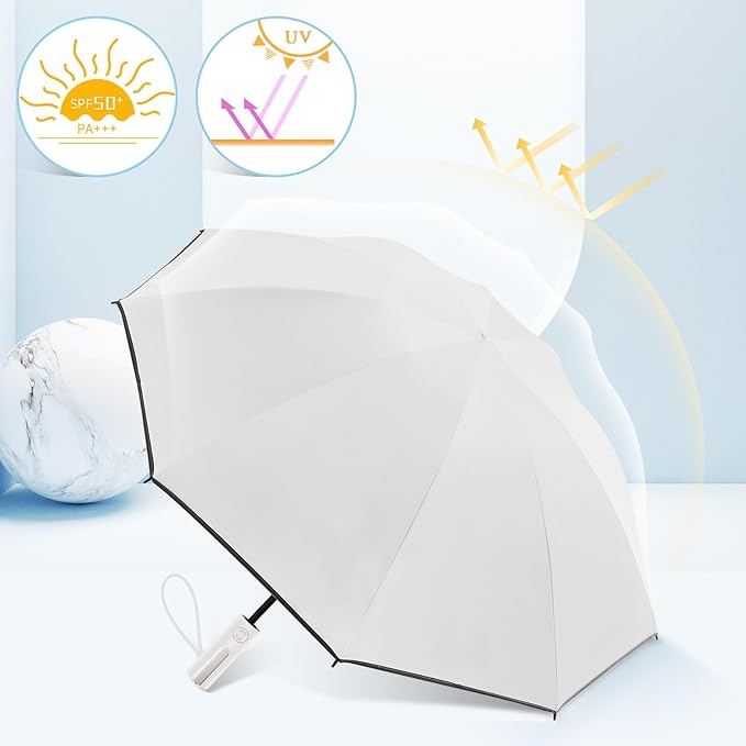 Bodyguard Inverted Umbrella - Large Windproof for Rain & Sun, Compact Reverse With Reflective Stripe, Teflon-Coated for Women Men, Travel Folding With Cover Bag