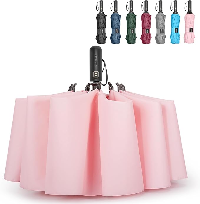 G4Free 42/46/54/62 Inch Large Golf Umbrella Compact Reverse Travel Umbrella 10 Ribs Windproof for Rain Double Canopy Automatic Open Close