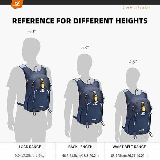 SKYSPER Small Hiking Backpack - 15L Travel Daypack Lightweight Bag Water Resistant Hiking Backpacks for Women Men