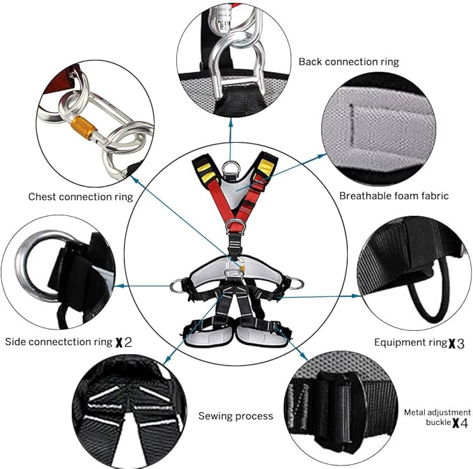 HeeJo Climbing, Safety Safe Seat Belt for Outdoor Tree Climbing, Outward Band Expanding Training Large Size,Climbing Gear