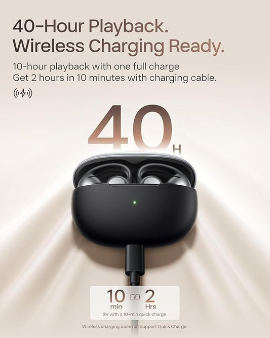 SHOKZ OpenDots ONE-Open-Ear Headphones, Clip-On Earbuds-Wireless Bluetooth Earbuds with Microphone-Secure, Lightweight, Comfort-Premium Dolby Audio-Water Resistant-Fast Charging-Up to 40 hrs Playtime