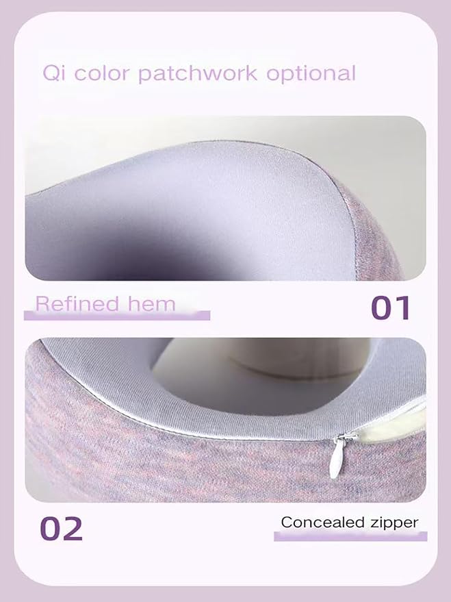 Kids Memory Foam Travel Neck Pillow, 360° Support,Travel U-Shaped Airplane Pillow, Foldable,Suitable for Commuting, Flying, Working, and Living at Home (Smoky Purple)