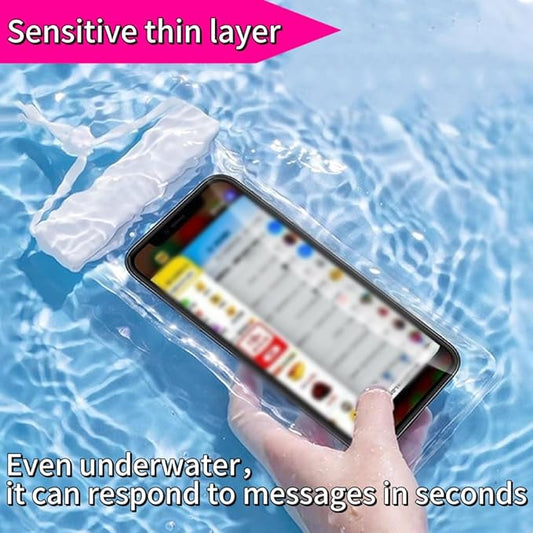 1PCS Waterproof Phone Case - Universal Fit for iPhone 14/13/12 & Android Phones - Submersible Up to 100ft for Kayaking, Fishing, Rain,etc.(Black/White/Pink) (White)