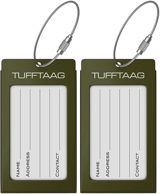 Luggage Tags Business Card Holder by TUFFTAAG - Durable Travel ID Bag Tag in Multiple Color Options, Perfect for Suitcases, Backpacks, and Carry-Ons, Easy Identification, Secure and Stylish