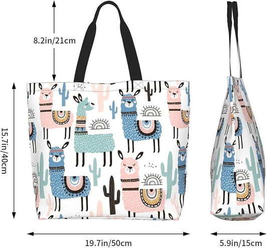 Large Tote Bag for Women Portable Beach Bag Reusable Grocery Bags Funny Gift Bag for Shopping Gym Travel