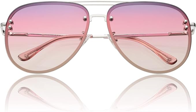 Trendy Oversized Aviator Sunglasses for Women 2025, Cute Retro Aviator Sun Glasses UV Protection Big Shades VF2203