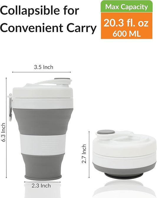 Silicone Folding Water Bottle โ Collapsible, Portable, Leakproof & BPA-Free Travel Water Bottle for Hiking, Camping, Gym and Outdoor Adventures