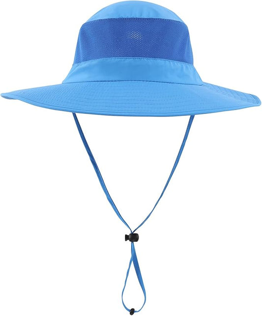 Home Prefer Outdoor UPF50+ Mesh Sun Hat Wide Brim Fishing Hat with Neck Flap Sun Hat for Men Women