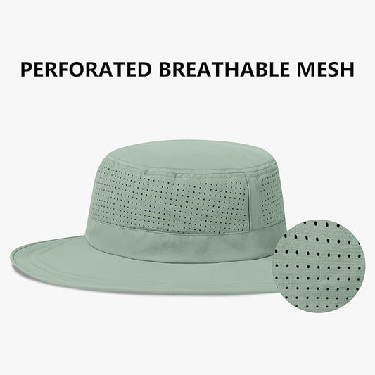 UPF 50+ Bucket Sun Hat with Laser Perforated Mesh Cooling Adjustable Breathable Lightweight for Outdoor Men Women