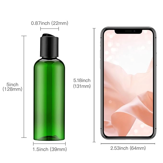 Travel Bottles for Toiletries 3.4 oz - Travel Size Containers for Shampoo Plastic - Small Empty Lotion Squeeze Bottle for Liquid TSA Approved - Leak Proof Mini Conditioner Refillable Green 100ml