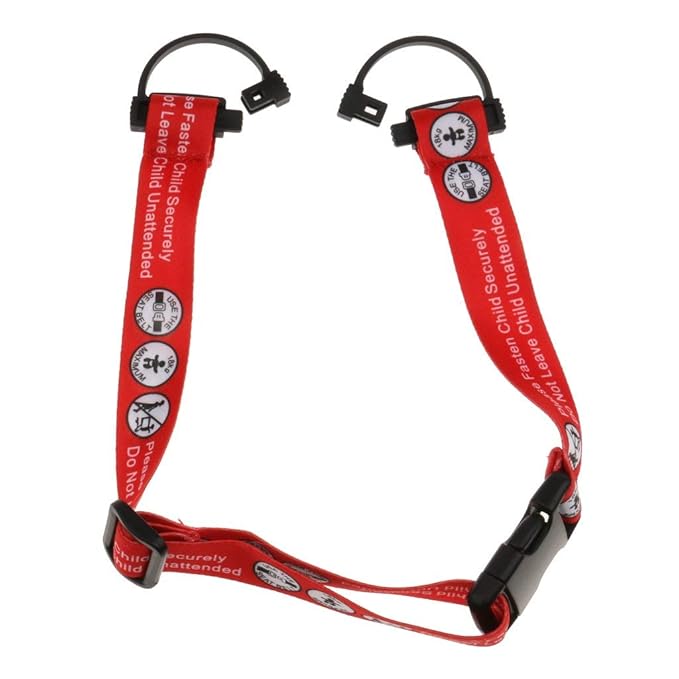 Hooshing 2PCS Kids Baby Safety Seat Belt Adjustable Supermarket Shopping Cart Belt Chair Seat Belts Red