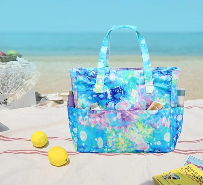 Bluboon Waterproof Beach Tote Pool Bags for Women Ladies Extra Large Carry On Bag With Wet Compartment for Weekender Travel
