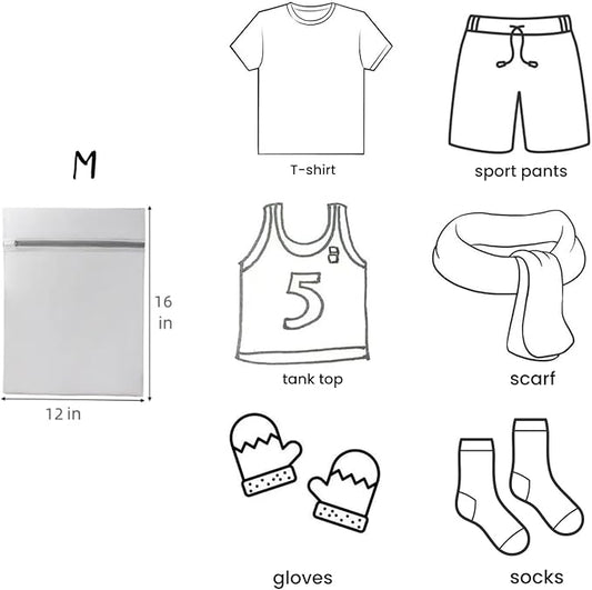 Lingerie Bags for Washing Delicates (12 x 16 Inches) 3Pcs Mesh Laundry Bags Net Wash Bag for Socks Bra Underwear Baby Clothes Delicate Laundry Bag for Washing Machine