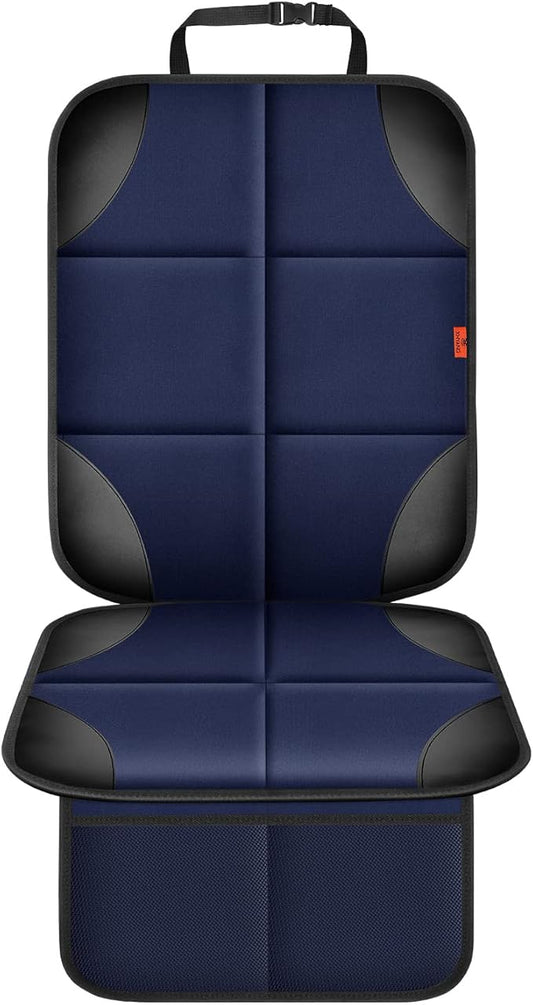 XHYANG Car Seat Protector 1 Pack Car Seat Cushion Mat Thickest Padding,Waterproof 600D Fabric Car Seat Covers for Non-Slip Backing Mesh Pockets for Baby and Pet (Blue, 1 Pc)