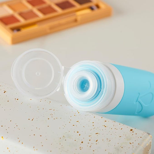 INSFIT Travel Bottles for Toiletries, TSA Approved 3oz Travel Size Containers, BPA Free Leak Proof Squeezable Silicone Tubes for Shampoo Conditioner Lotion Soap with Labels