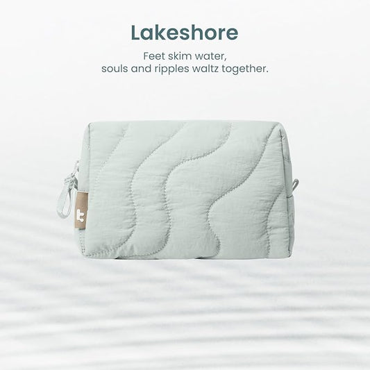 tomtoc Electronics Organizer Travel Case, Soft Puffy Organizer Bag Birthday Christmas Gifts Travel Essentials for Women Girls, Portable Accessory Tech Pouch Storage for Charger, Cord, Cable, Phone