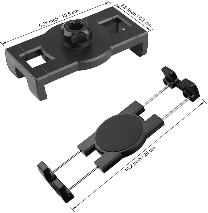 Tablet Holder for Treadmill/Spin Bike/Stroller/Wheelchair/Golf Cart/Poles/Music Stand/Stationary Bike,360°Adjustable iPad Mount,Compatible with 7~12.9" iPad/Nexus/Fire HD/e-Book/LG G/Switch