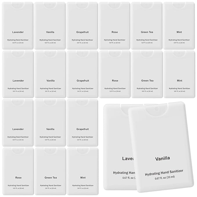 6 Pack Hand Sanitizer Spray Gift for Women Travel Size Mini Scented Hand Sanitizer Spray Refillable White Bottle Pocket Portable Thank You Gifts for Staff Teacher Nurse Office
