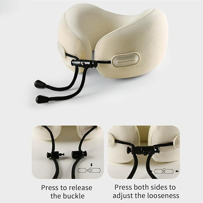 Travel Neck Pillow with Storage case, Travel Airplane Neck Pillow, 100% Memory Foam Travel Pillow, Suitable for Flight Head Support and Sleep, Portable, a Birthday Gift for Family and Friends