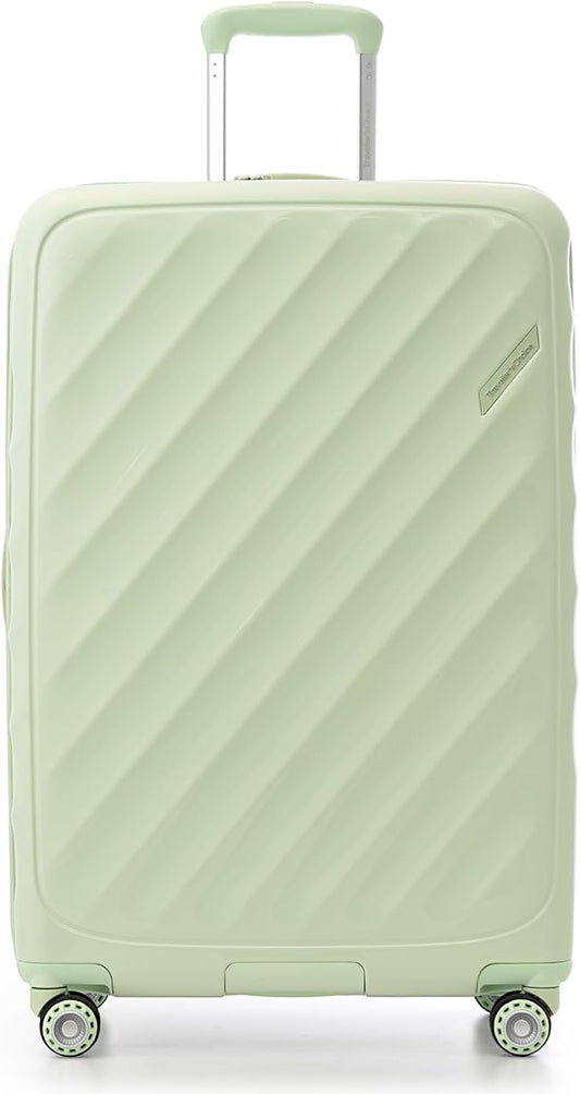 Traveler's Choice Elm Expandable Spinner Luggage Set, Glossy Mint, 29" Checked