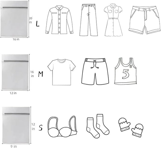 6 Pcs Lingerie Bags for Washing Delicates(2L 2M 2S) Mesh Laundry Bags for Lingerie Socks Garment Underwear Baby Clothes Bra for Washing Machine