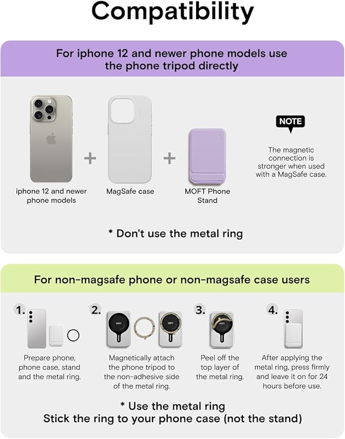 MOFT Phone Tripod Wallet for iPhone, Mulit-Angles, Lightweight & Portable Phone Stand, MOVAS Vegan Leather Magnetic Wallet, Strong Magnets, NFC Card Holder,Travel Essential, Peony (with Card Slot)