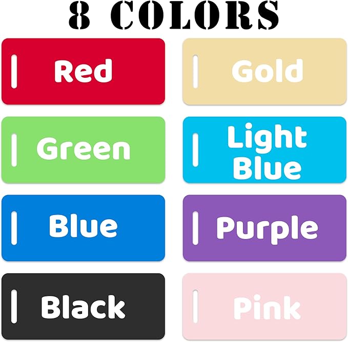 4 PCS Personalized Luggage Tags for Suitcases, Custom Aluminum Luggage Tags for Bags and Backpacks, Waterproof & Heavy Duty Personalized Metal Name Tags for Travel (Pink)