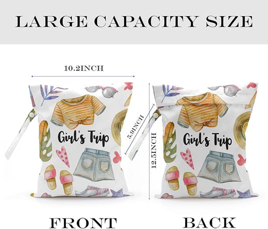 Girls Trip Weekend Gifts, Wet Bag, Wet Dry Bag, For Swimsuit Travel Vacation Beach Pool Trip Makeup Bags, Bachelorette Party Bestie Gifts for Women Sister Friends