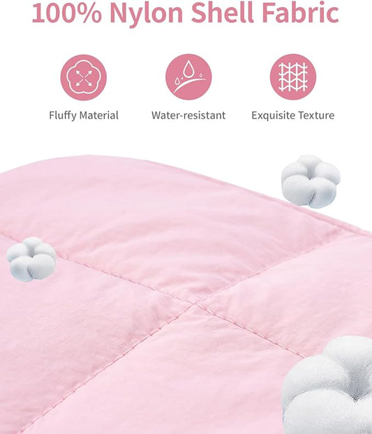 Narwey Puffy Makeup Bag for Travel Women Girl, Quilted Makeup Bag Cosmetic Bag, Cute Puffer Make Up Organizer Bags, Travel Toiletry Bag Toiletries (Pink)