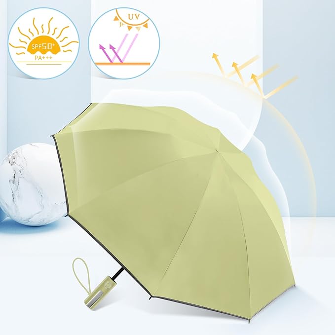 Bodyguard Inverted Umbrella - Large Windproof for Rain & Sun, Compact Reverse With Reflective Stripe, Teflon-Coated for Women Men, Travel Folding With Cover Bag