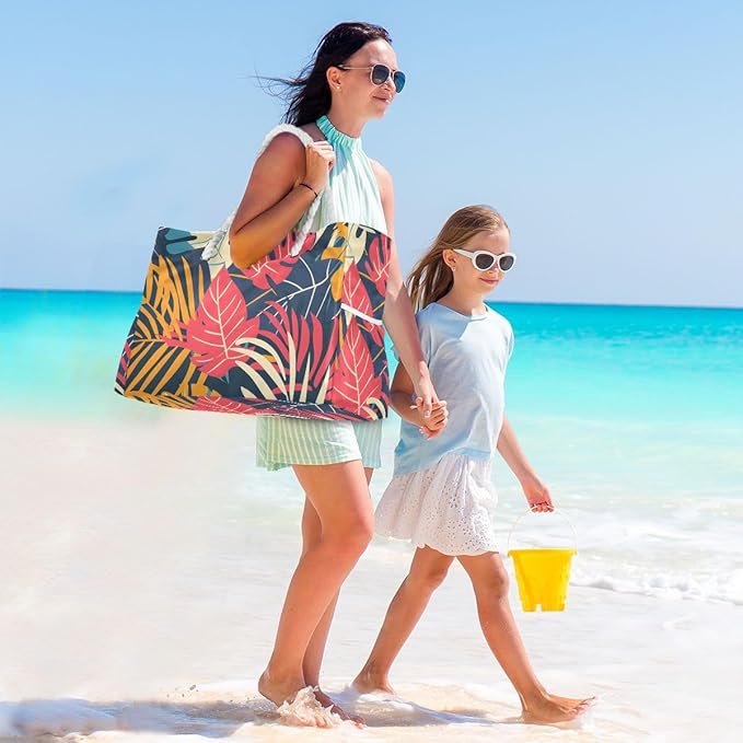 senya Large Beach Shoulder Bags Canvas Tote Water Resistant for Gym Travel Daily