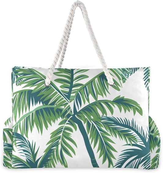 senya Large Beach Shoulder Bags Canvas Tote Water Resistant for Gym Travel Daily