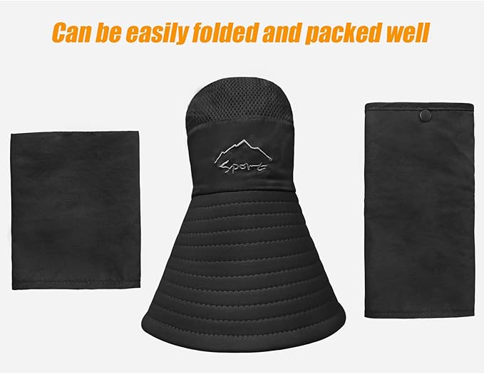 Fishing Hat for Men & Women, Outdoor UV Sun Protection Wide Brim Hat with Face Cover & Neck Flap