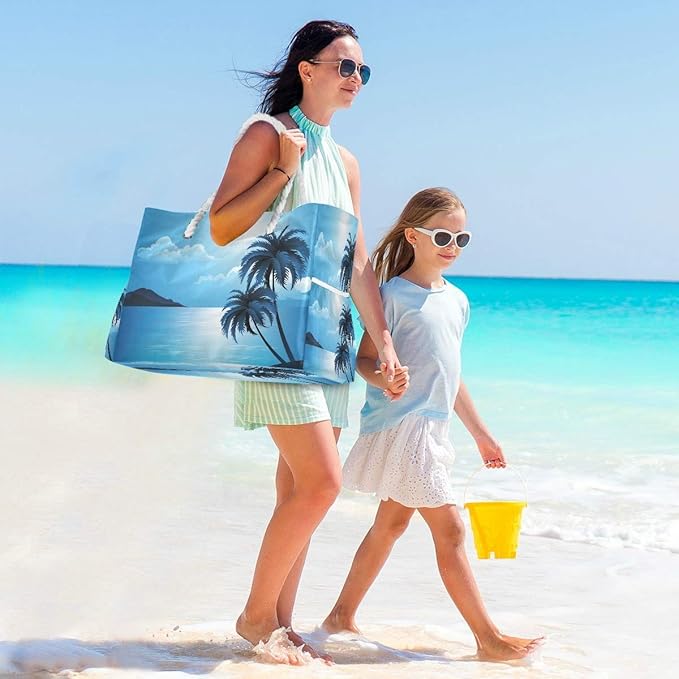 senya Large Beach Shoulder Bags Canvas Tote Water Resistant for Gym Travel Daily