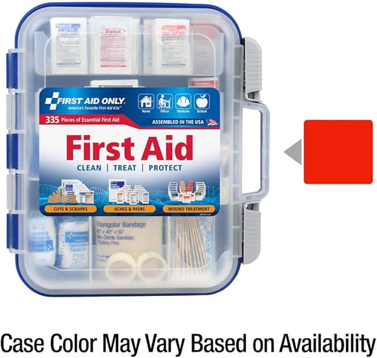 First Aid Only 91247 OSHA-Compliant First Aid Kit, All-Purpose 100-Person Emergency First Aid Kit for Business, Worksite, Home, and Car, 335 Pieces