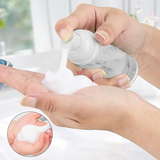 2oz Foam Pump Bottle (3PCS) Empty Travel Foaming Dispenser for Hand Soap, Lash Cleanser, Shampoo (60ml, Clear