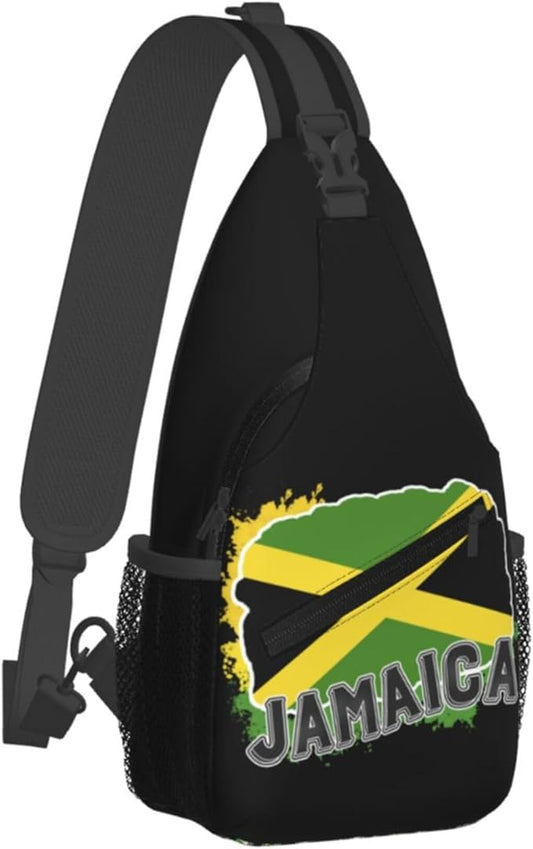 GJXFLSY Jamaic Flag Sling Backpack Crossbody Bag Casual Chest Bags Travel Hiking Daypack Shoulder Bag for Women Men