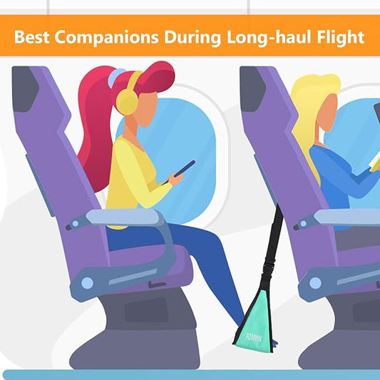 Airplane Footrest with No Feet Clashing Support Design, Portable Travel Foot Hammock, Memory Foam Plane Foot Rest to Relieve Feet Soreness - Long Flights Essentials