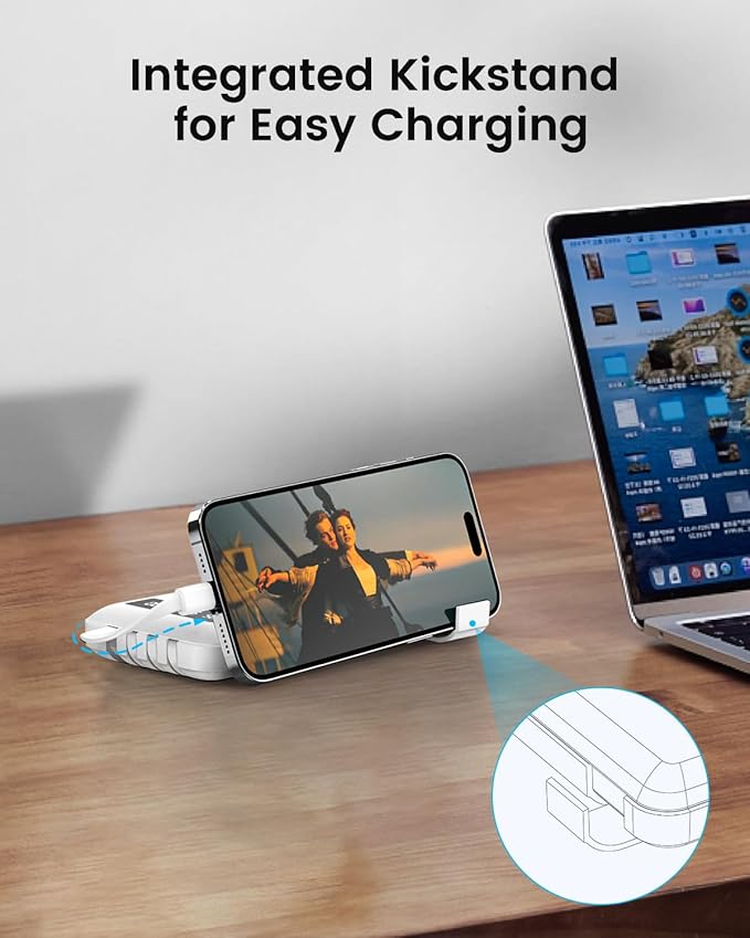 Portable Charger Power Bank with 4 Built in Cables,38800mAh 22.5W External Battery Pack, USB C Fast Charging, Travel Phone Charger for iPhone 17/16/15 Samsung Android iPad(White,38800mAh)