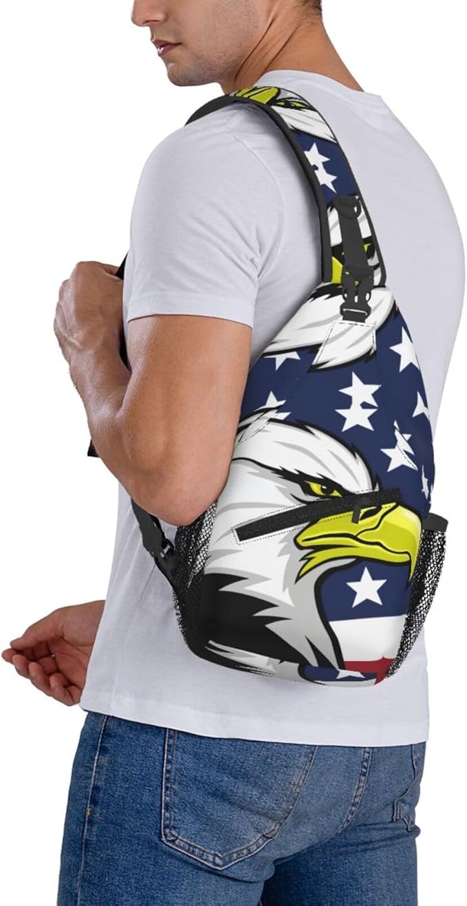 American Flag Sling Bag Multipurpose Crossbody Sling Backpack Travel Cycling Hiking Shoulder Bag For Women Men