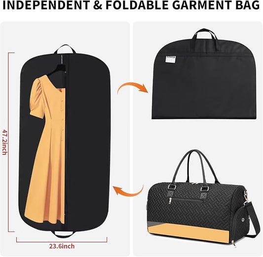 Duffle Bag for Travel, Weekender Bag with Shoe Compartment, Carry On Overnight Bag for Women with Toiletry Bag, Gym Bag with Wet Pocket, Hospital Bags for Labor and Delivery Beige