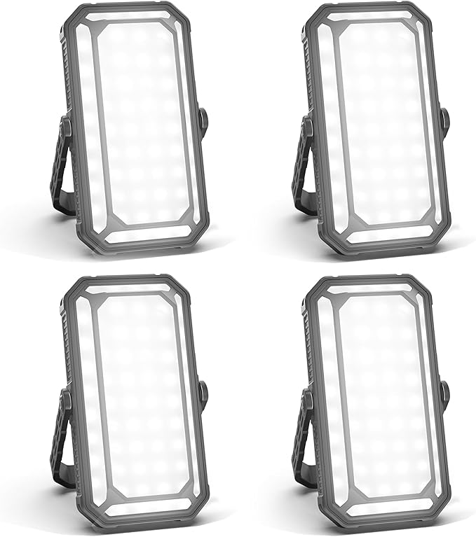 Rechargeable Camping Lantern, 10000mAh Dimmable Camp Lights with 12 Modes, High Brightness LCD Display Tent Light for Power Outages, Hurricane, Hiking, Fish, Emergency, Home Use (4PCS)