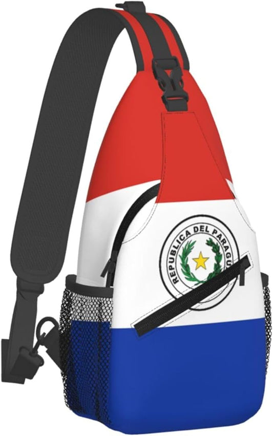 GJXFLSY Paraguay Flag Sling Backpack Crossbody Bag Casual Chest Bags Travel Hiking Daypack Shoulder Bag for Women Men