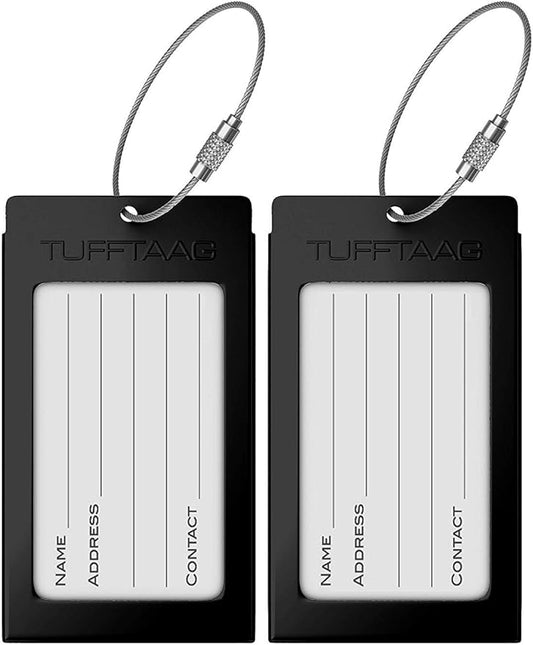Luggage Tags Business Card Holder by TUFFTAAG - Durable Travel ID Bag Tag in Multiple Color Options, Perfect for Suitcases, Backpacks, and Carry-Ons, Easy Identification, Secure and Stylish