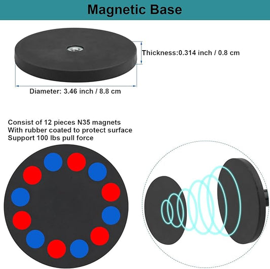 Gym Magnetic Phone Holder,Strong Magnetic Base Metal Ball Joint,for Fridges/Motorcycle Tank/Motor Vehicle,Phone Holder Gym Accessories for Men Women,Adjustable Clip Fit for 3.5~7.5 inch Smartphones